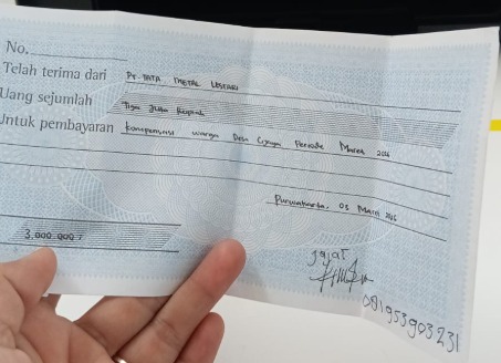 TML - Pemberian kompensasi kepada warga desa cijaya periode Maret 2026